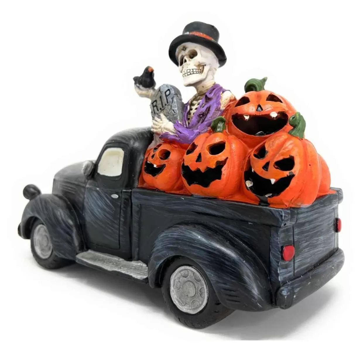 Byers Choice Skeleton In Pickup Truck That Lights Up* Halloween