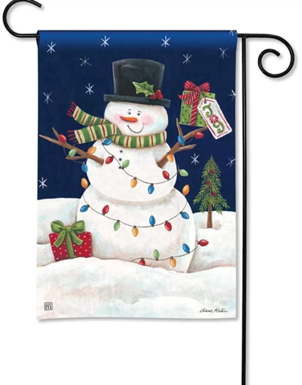 Lumineo Snowman Lights Garden Flag* Outdoor Decor