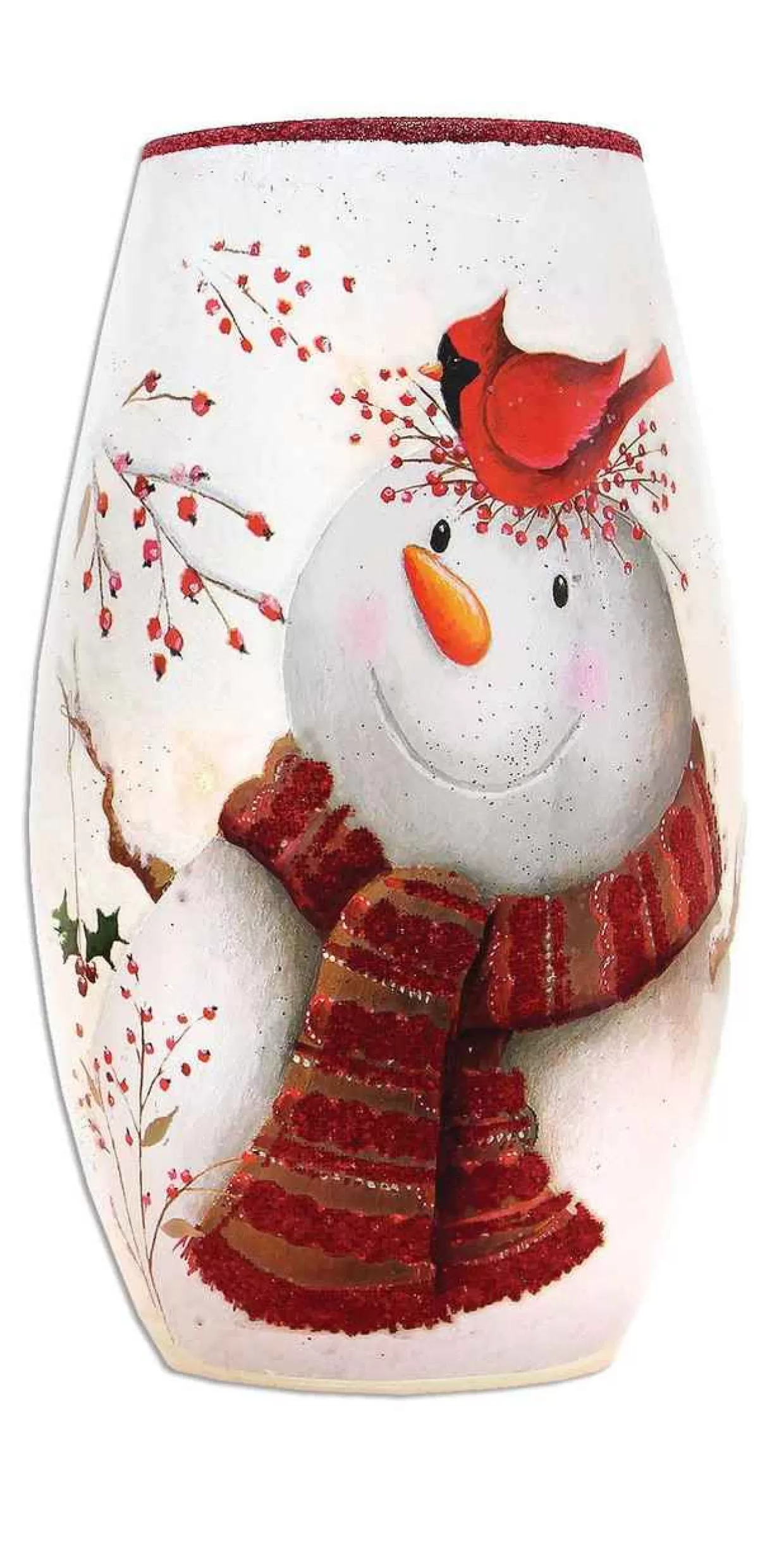 Jim Shore Snowman With Cardinal On Head Medium* Lamps