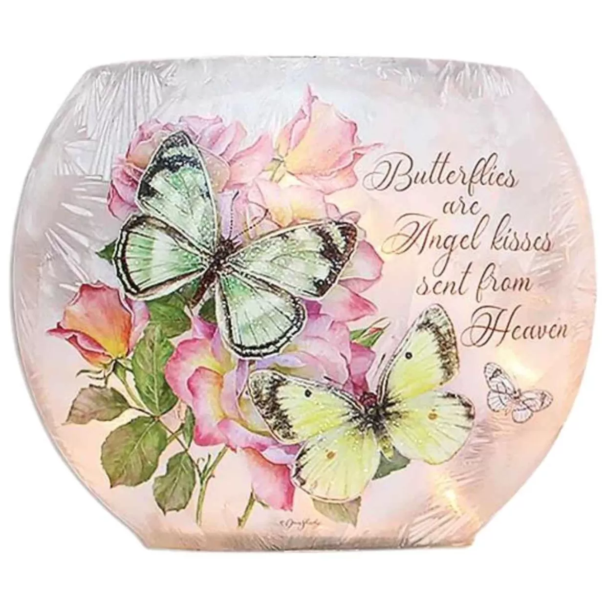 Stony Creek - Green And Yellow Butterfly Kisses Oval Shaped Decorative Light* Easter And Spring
