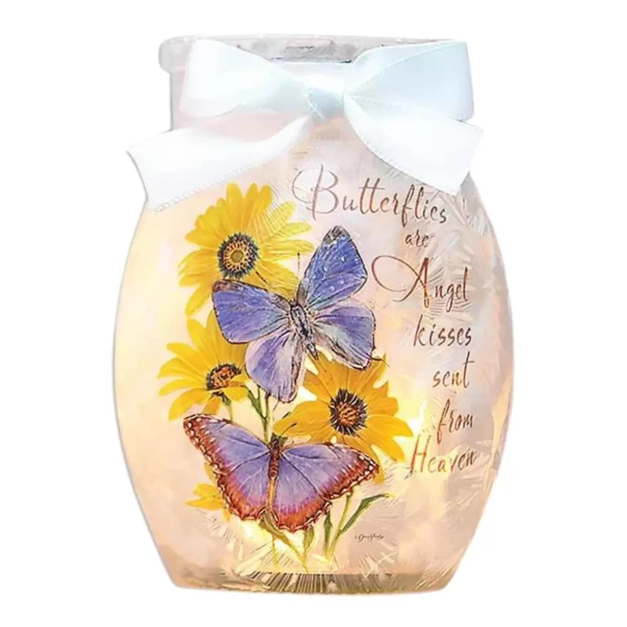 Stony Creek - Orange And Purple Butterfly Kisses Jar Shaped Decorative Light* Easter And Spring