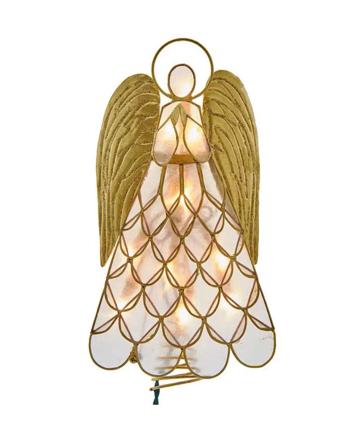 Kurt Adler Ul 10-Light Capiz Angel Lighted Treetop* Tree Toppers