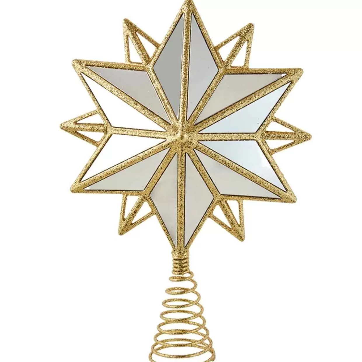 Kurt Adler Un-Lit Acrylic Mirrored Gold Star Treetop* Tree Toppers