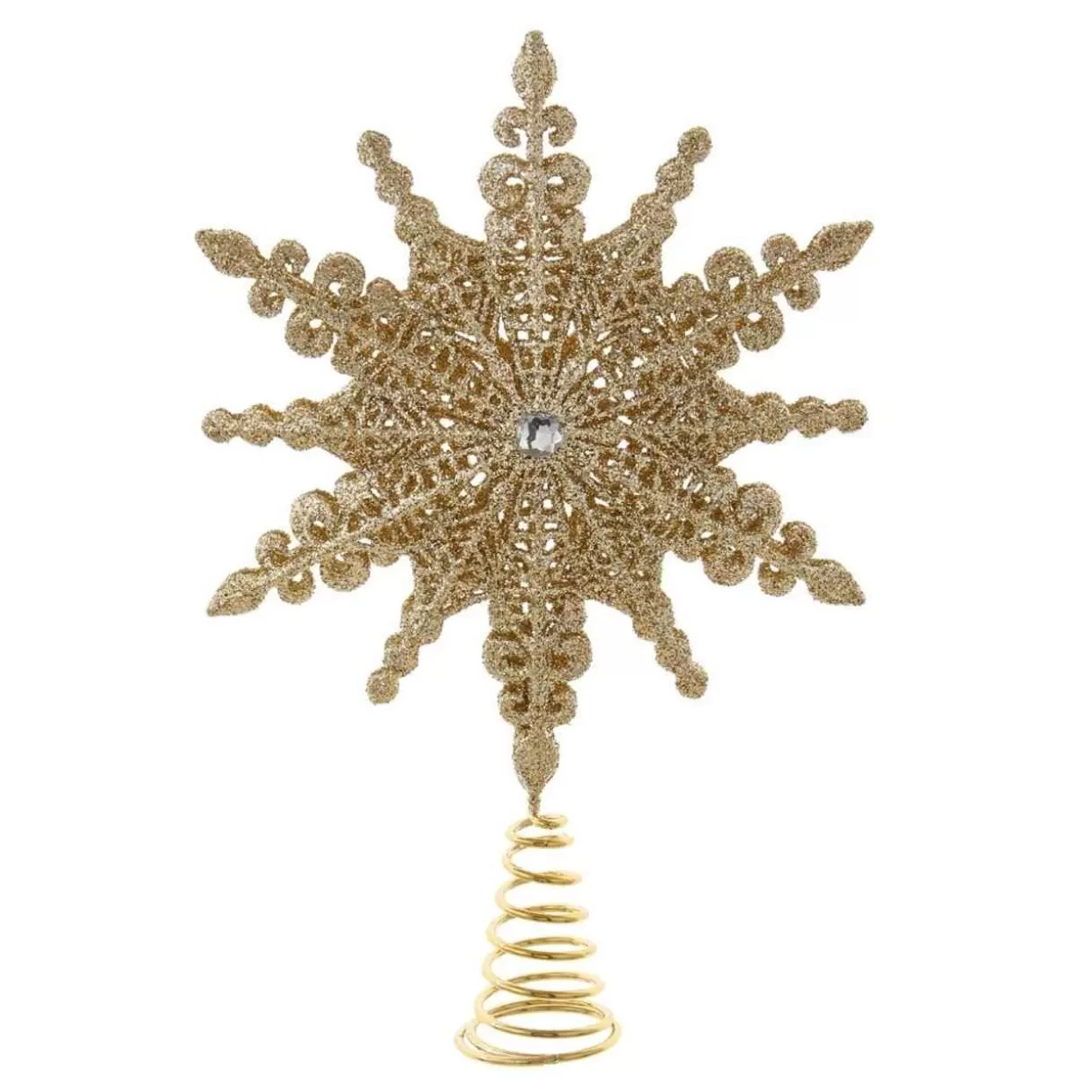 Kurt Adler Un-Lit Champagne Gold Star Treetop* Tree Toppers