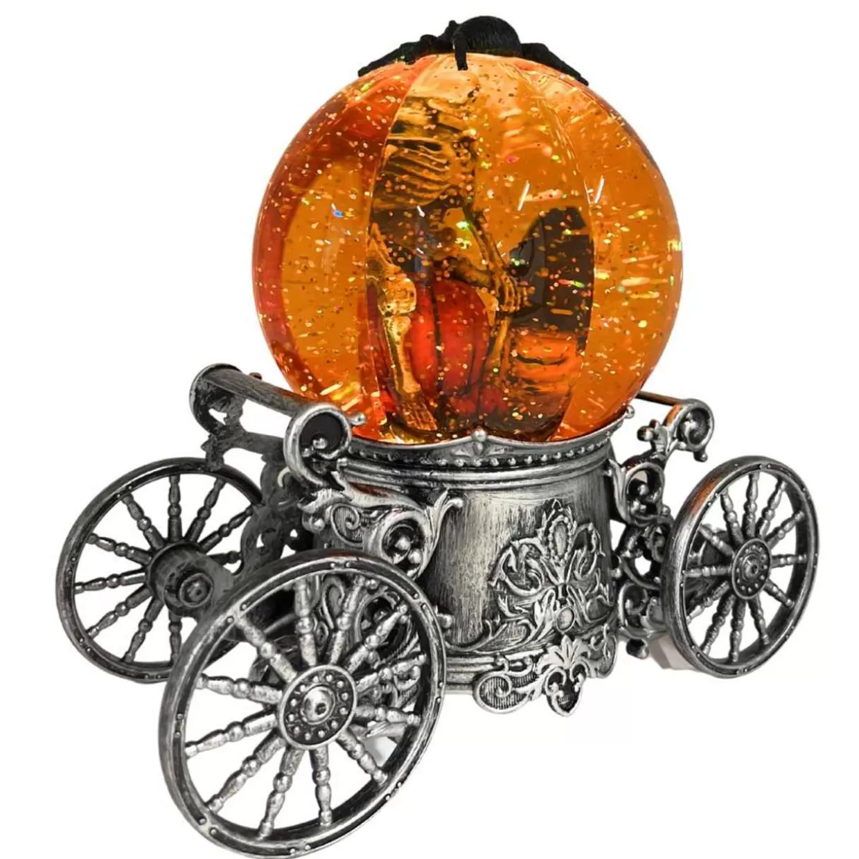 Lemax Water Globe On A Carriage With Rotating Skeleton That Lights Up* Halloween