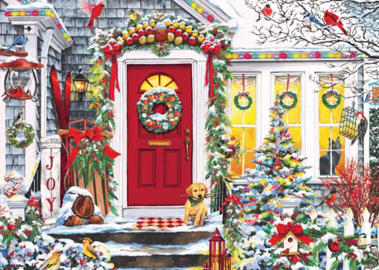 Lemax Winter Welcome Christmas Cards - Box Of 15 Cards & 16 Foil Line Envelopes* Cards