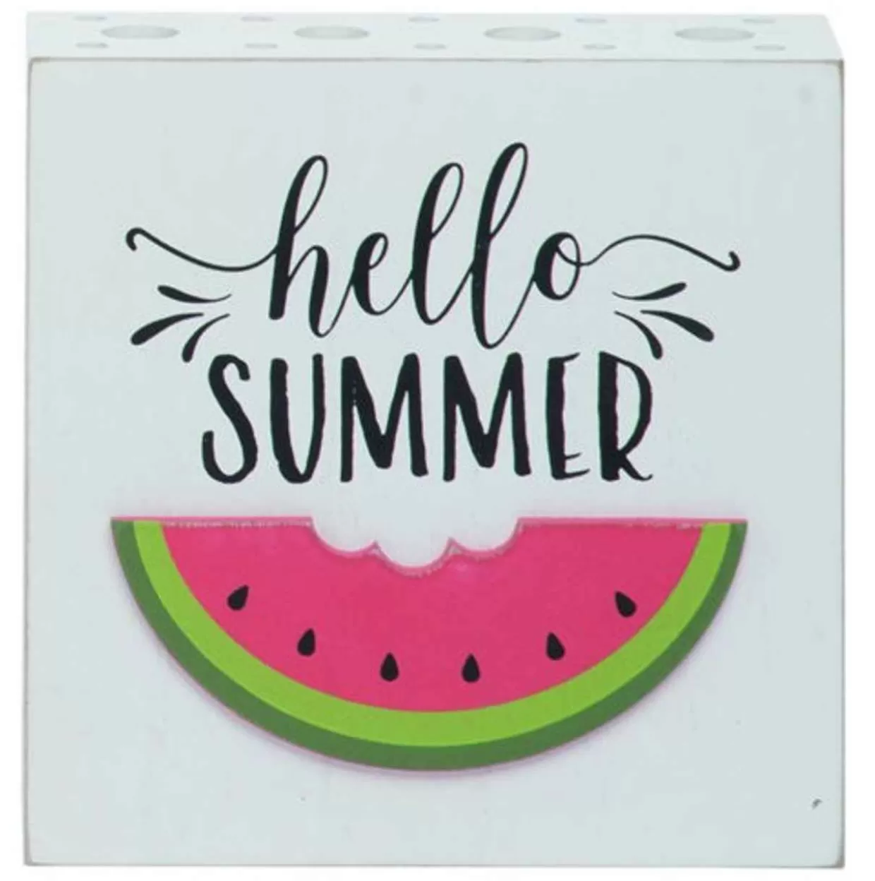 Byers Choice Wooden Block Sign Reads - Hello Summer* Summer