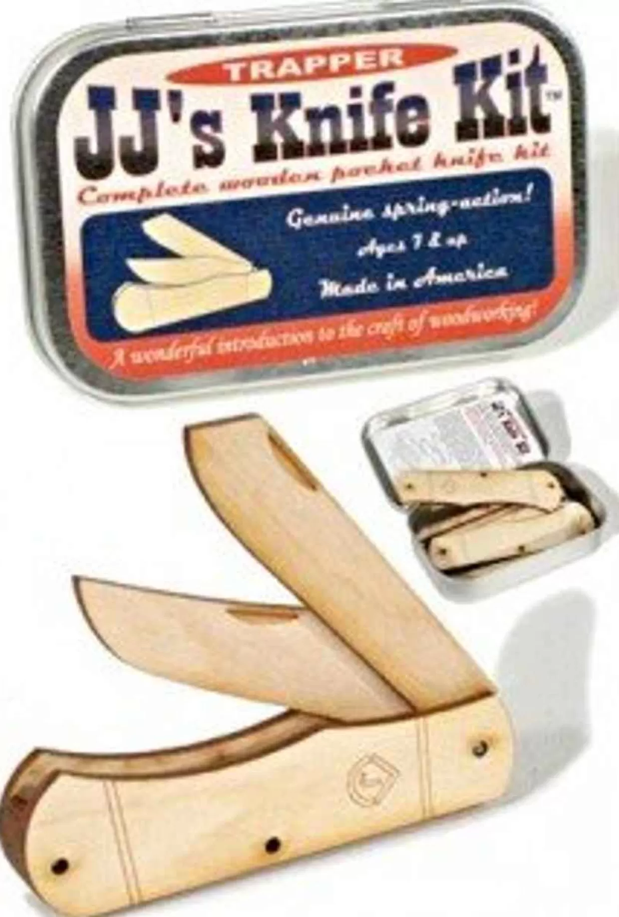 * Wooden Pocket Knife Kit Usa Tin Box-Seasonal Toys* Electronic Toys