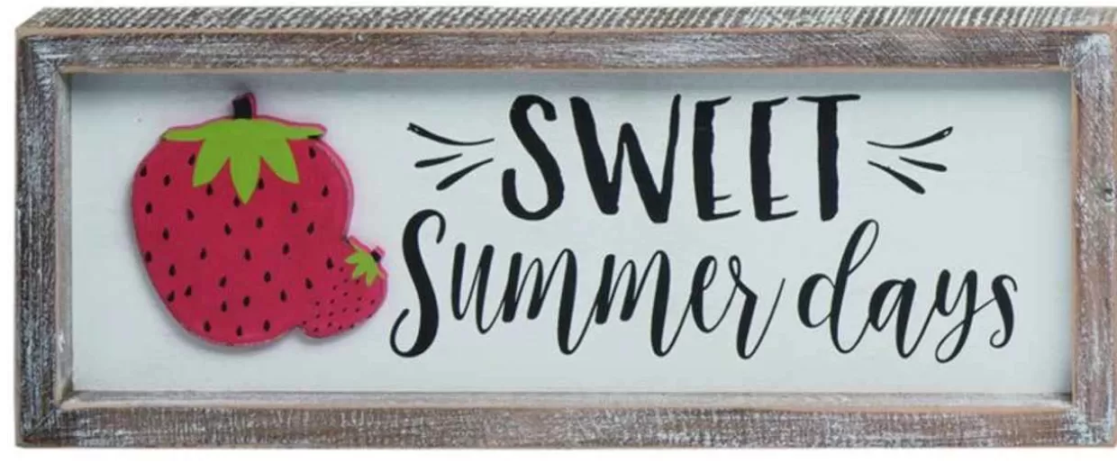 * Wooden Strawberry Sign 14.5"* Summer