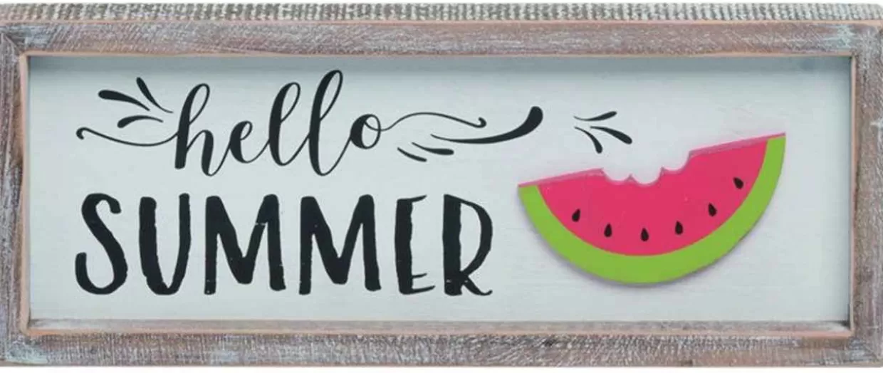 * Wooden Watermelon Sign 14.5"* Summer